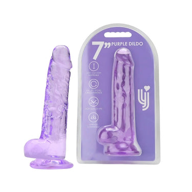Another angle of the Loving Joy Jelly Crystal Dildo with Balls, emphasizing its realistic design and exceptionally soothing feel.